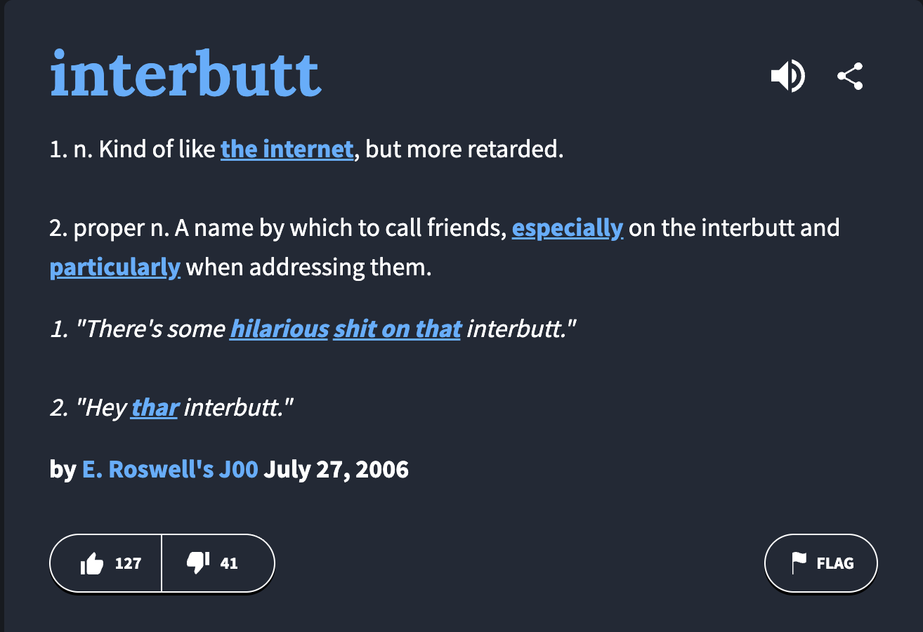 Urban Dictionary, July 2006